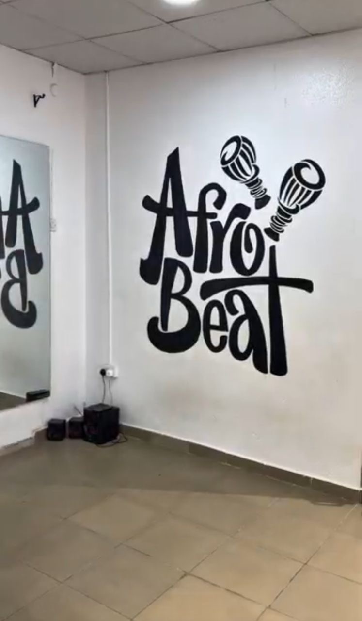 Afrobeat wall mural at the dance studio